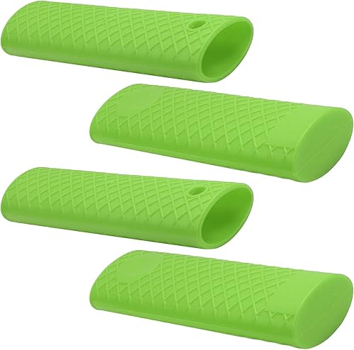 Miniatura 8 de Bettomshin Funda de silicona con mango caliente, funda para mango de olla, color negro, 5.9in de largo, 4 unidades