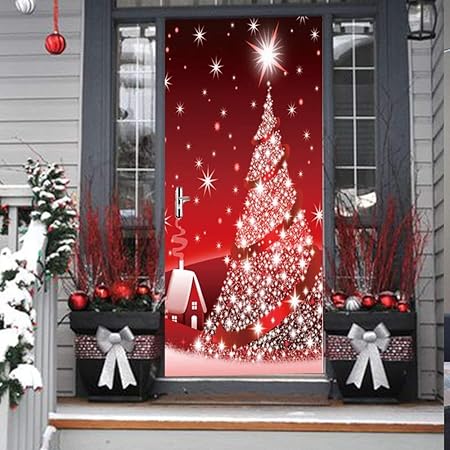 Lyumo christmas tree wall sticker,christmas window stickers,christmas window stickers decal Amazon.com: 3D Christmas Door Decal Sticker-Christmas Door Stickers Decor Door Wall Mural