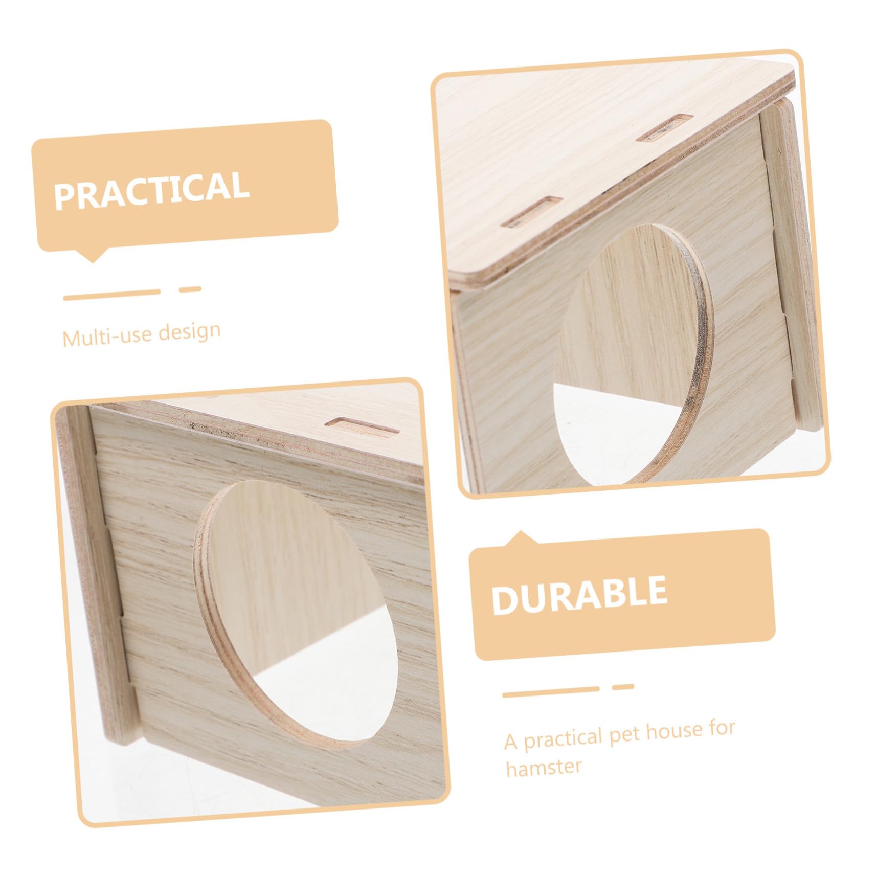 Abaodam Casetta in Legno per Criceti e Gerbilli, Tana a 2 Stanze Design Trasparente, Facile da Pulire, per Casa