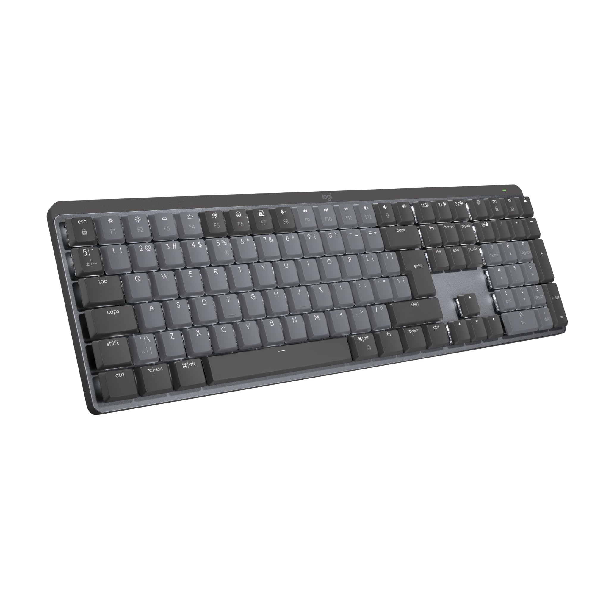 Logitech MX Mechanical Tastiera Retroilluminata Wireless, Bluetooth, USB-C, Layout US Int QWERTY, Grigio