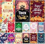12 Colorful Holiday Outdoor Garden Flag Set - Double Stitched, Three Layers, Double-Sided Print - Se