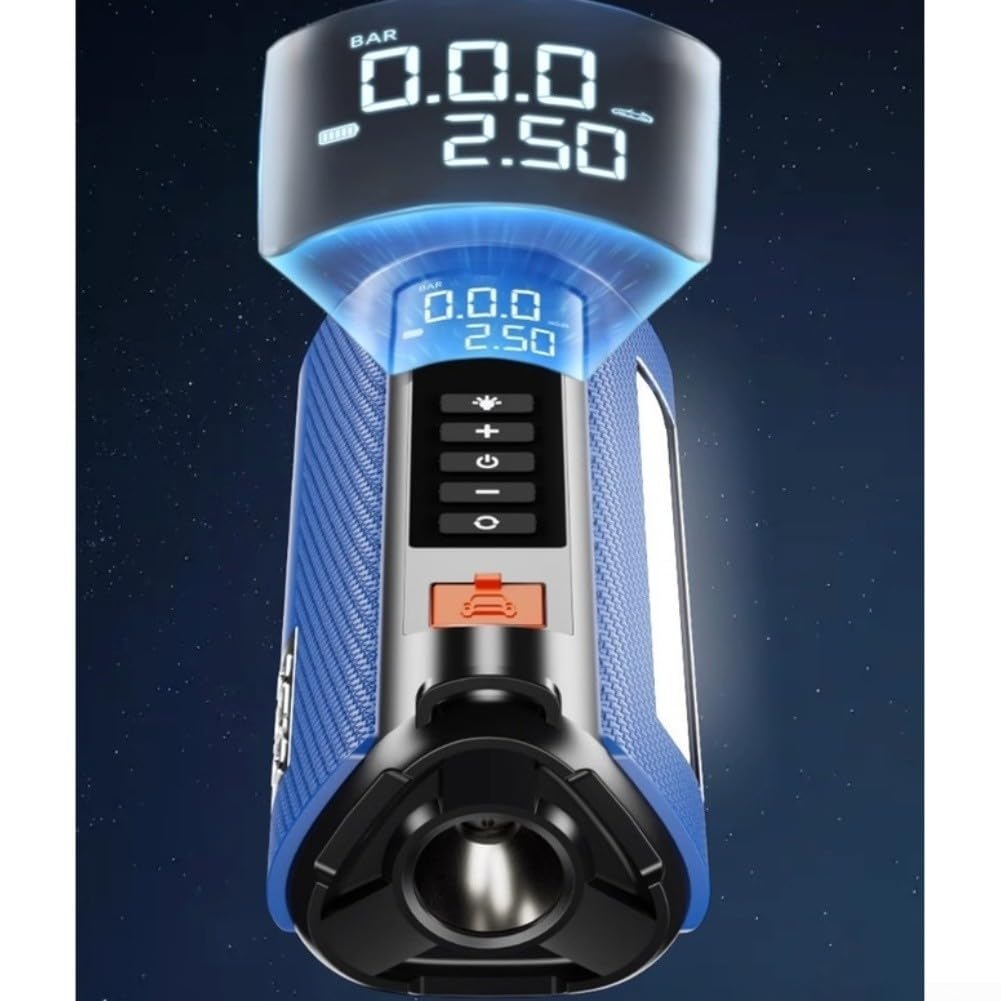 Avviatore di emergenza per auto, con compressore d'aria da 6000 mAh, portatile, pompa di gonfiaggio per pneumatici, luce LED, per veicoli SUV e moto da 12 V (6000 mAh)