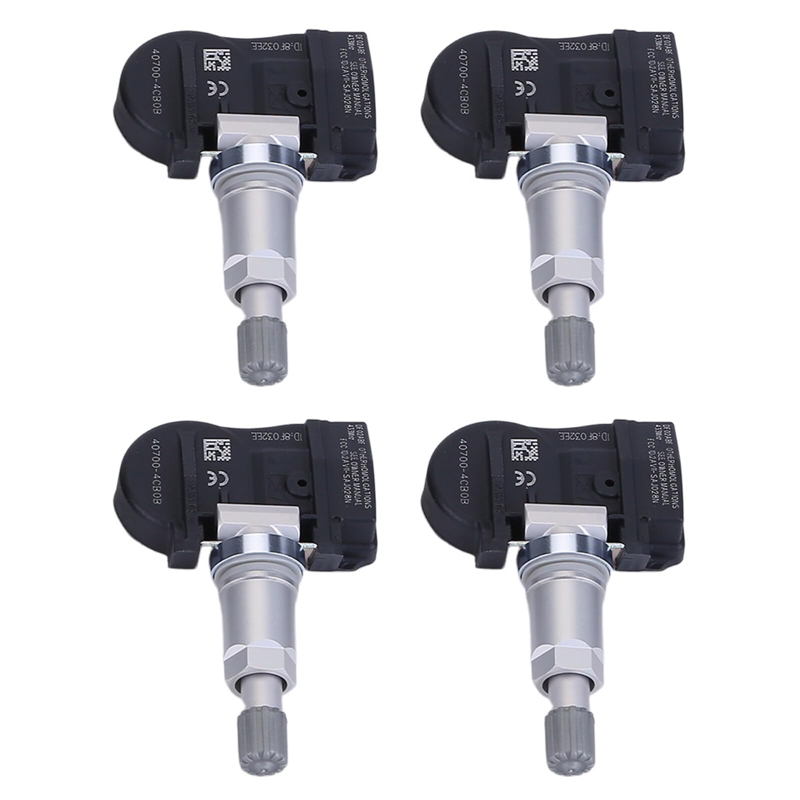 Lot de 4 capteurs de pression des pneus TPMS avant arrière 407004CB0B compatibles avec QX50 II NV200 Ni*s-s*an X-Trail Re-*n-ault Meg*ane 4 1.3 1.6 TCe 140 RDKS Système de contrôle de la pression des