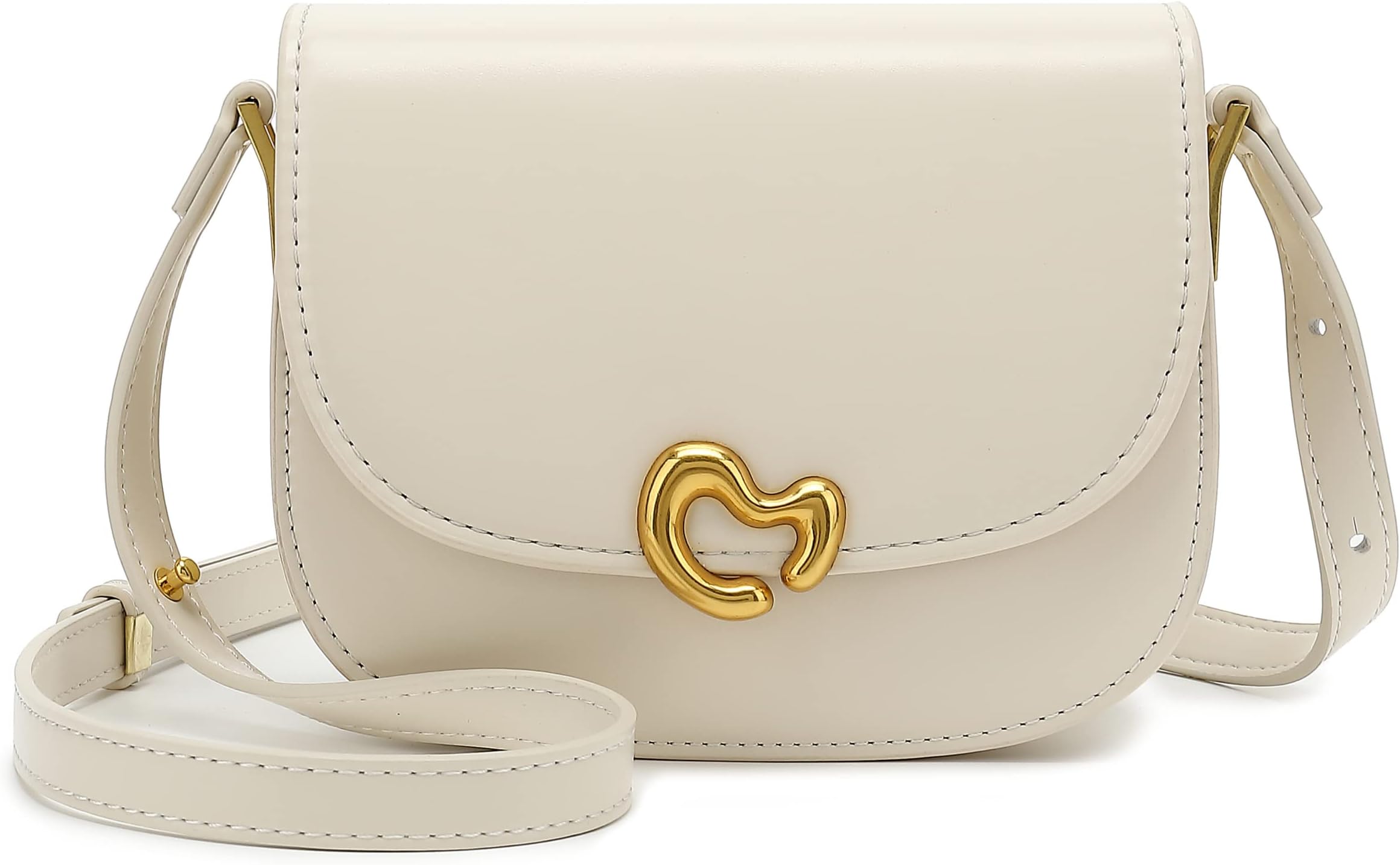 ScarletonCrossbody Bags for Women, Minimalist Purses for Women, Glossy Shoulder Bag Purse, Satchel Bags for Women, H210902 - White