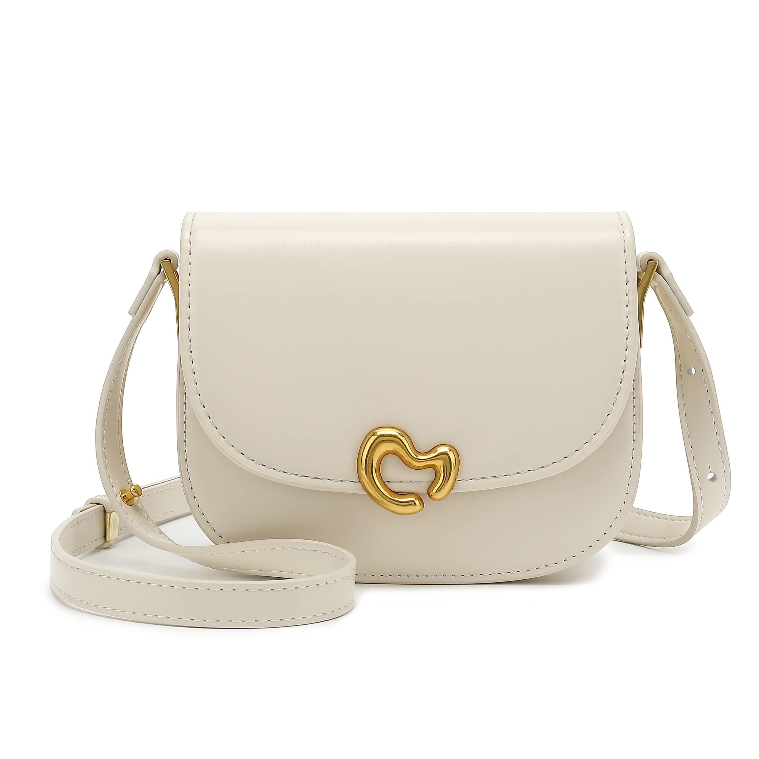 ScarletonCrossbody Bags for Women, Minimalist Purses for Women, Glossy Shoulder Bag Purse, Satchel Bags for Women, H210902 - White