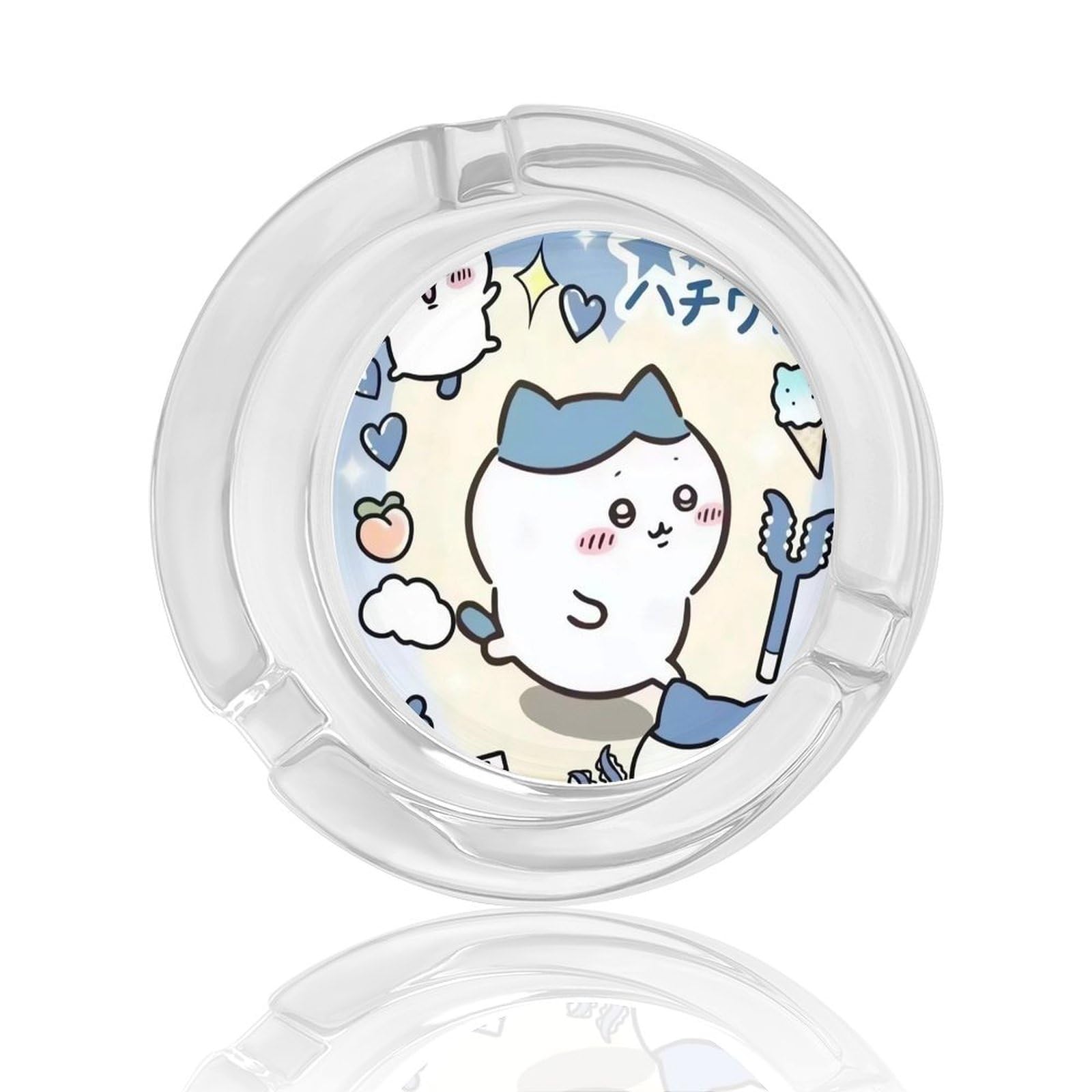 Amazon.co.jp: 灰皿 ガラス ちいかわ ハチワレ 大容量 卓上灰皿 タバコ