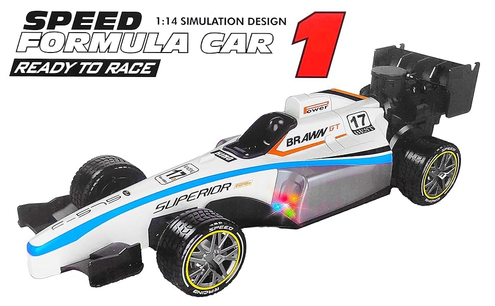 Image of F1 Car High Speed F1 Formula Racing Car Toy for Kids with Joystick Remote Control LED Lights, Battery Powered Multicolour Best Gift (Available Colour Will be Delivered)