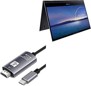BoxWave Cable Compatible with ASUS Zenbook Flip S13 OLED (UX371) - SmartDisplay Cable - USB Type-C to HDMI (6 ft), USB C/HDMI Cable for ASUS Zenbook Flip S13 OLED (UX371) - Jet Black