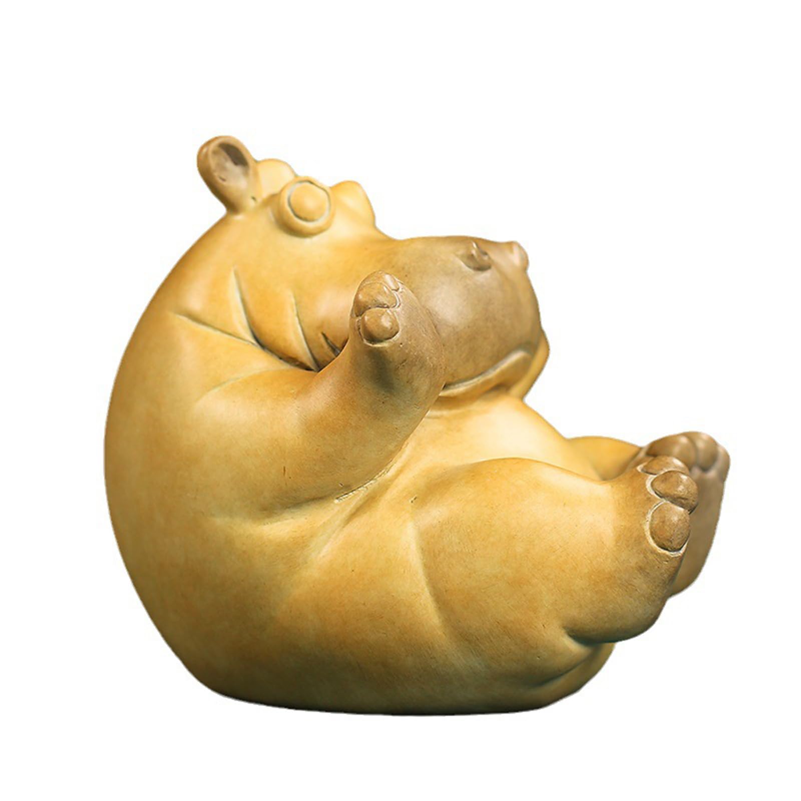 Hhhxkkuu Solid Brass Cute Hippo Figurine Hand Animal Sculpture