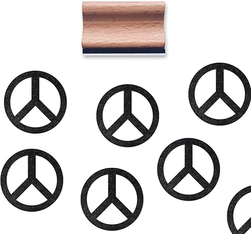 Sello de goma con signo de paz, sello mediano de 1-1/3 para álbumes de recortes, tarjetas, manualidades