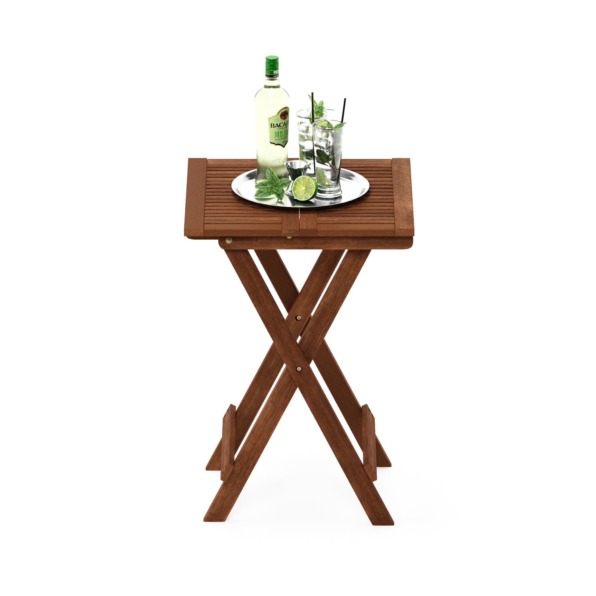 Furinno TIOMAN Tavolino pieghevole per esterni, tavolino da patio, tavolino portatile in legno per balcone, giardino, veranda, finitura a olio di teak, legno chiaro
