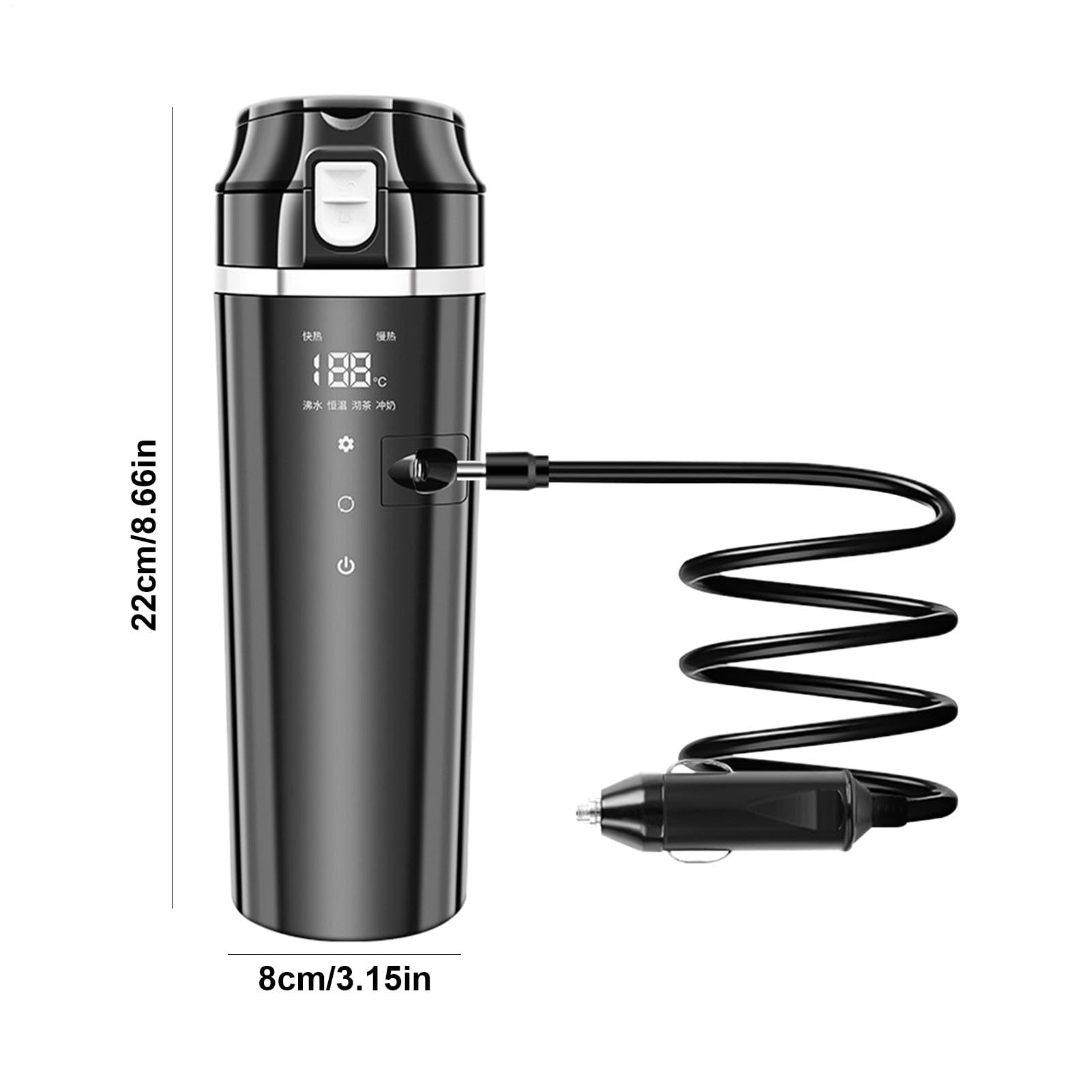 Hervidor eléctrico para coche, taza de calefacción de coche portátil