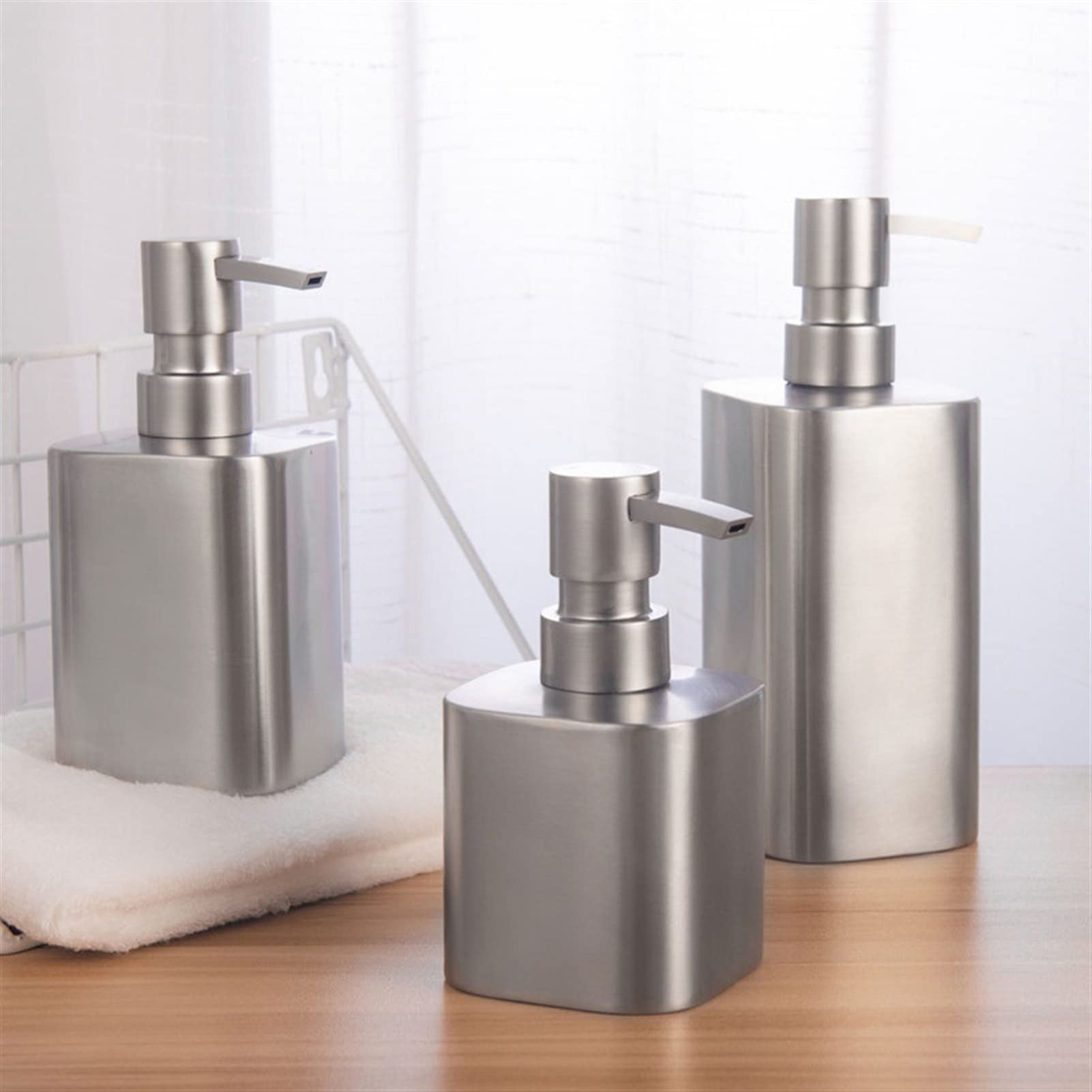 Bottiglie di sapone Distributore di sapone nordico Acciaio inossidabile Acciaio inox Shampoo Doccia Bottiglie Bottiglie Dispenser Accessori for il bagno Accessori for il bagno Contenitore liquido Erog