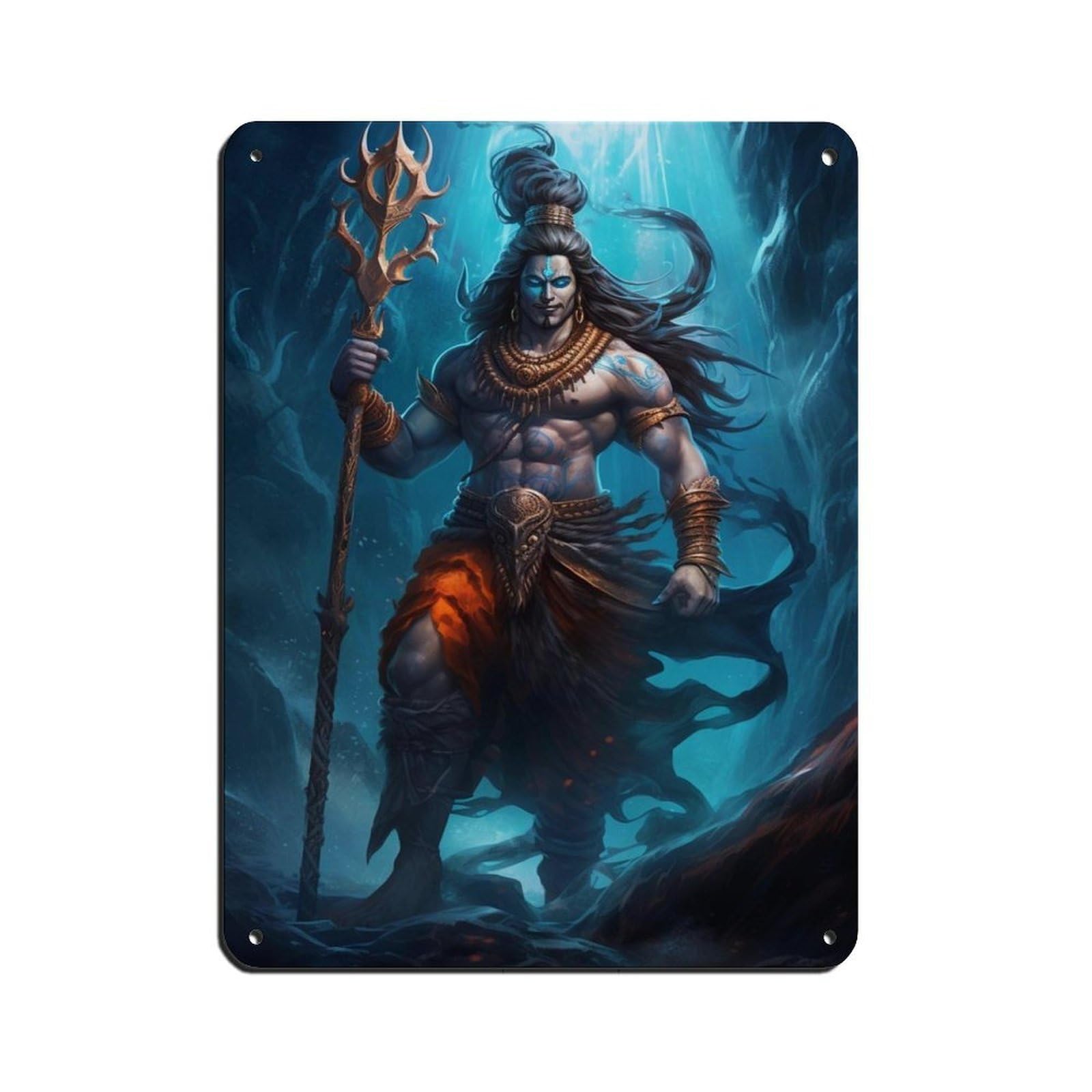 Hindu God Shiva Art (2) Tin Sign Vintage Metal Pub Club Cafe Bar Home Wall Art Decoration Poster Retro 12x16inch(30x40cm)