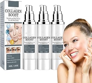 Collagen Boost Anti-Aging Serum Anti-Wrinkle Cream, Colágeno reforçado anti-envelhecimento essência, anti-envelhecimento creme, colágeno hialurônico reforçado essência facial (3PCS)