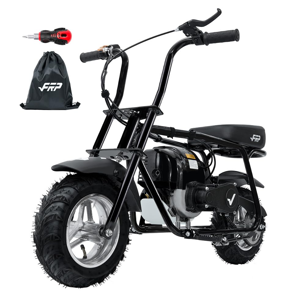 FRP MB40 4-Stroke Mini Bike, 40CC Kids Mini Dirt Bike with No Mixing Oil Need, Easy to Assemble/Touch Protection, 18 Mph Max Speed and Support Up to 165 LBS (Black)