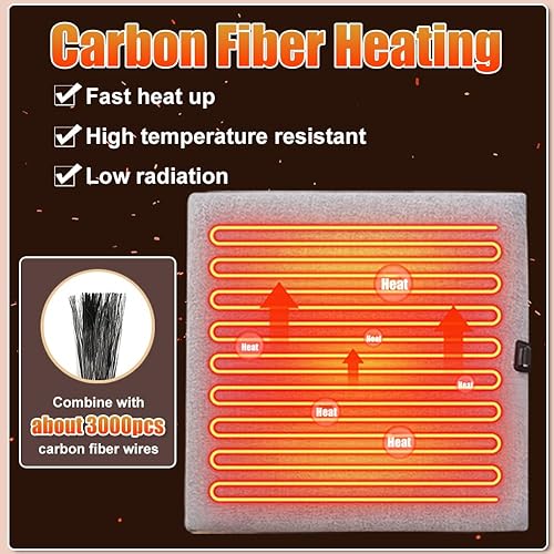 Miniatura 5 de Cojín de asiento con calefacción para sillas, funda de asiento de calefacción eléctrica de espuma viscoelástica portátil para días fríos, promueve