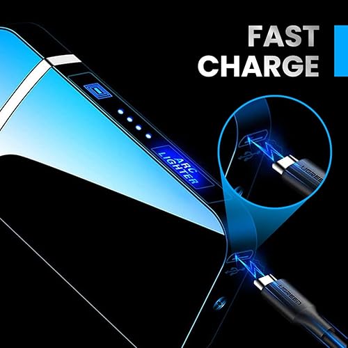 Miniatura 3 de Encendedor eléctrico con efecto de arco de plasma e iluminación de detección táctil, encendedores de plasma recargables, encendedor eléctrico USB a