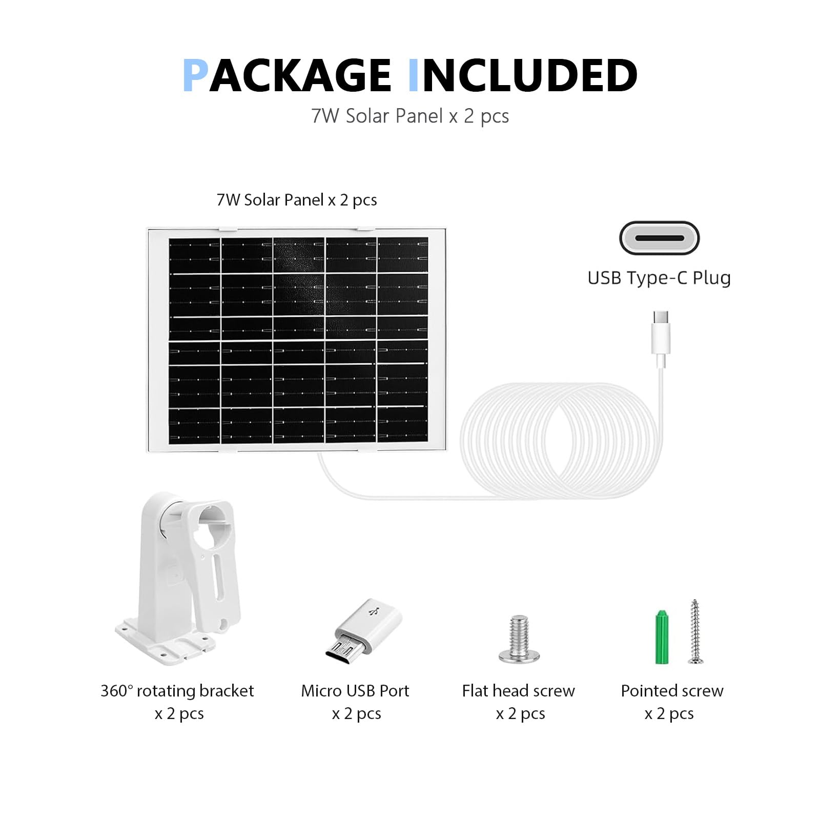 Amazon | CYQAPC USB C ソーラーパネル Eufyアウトドアカメラ用 5V 8W