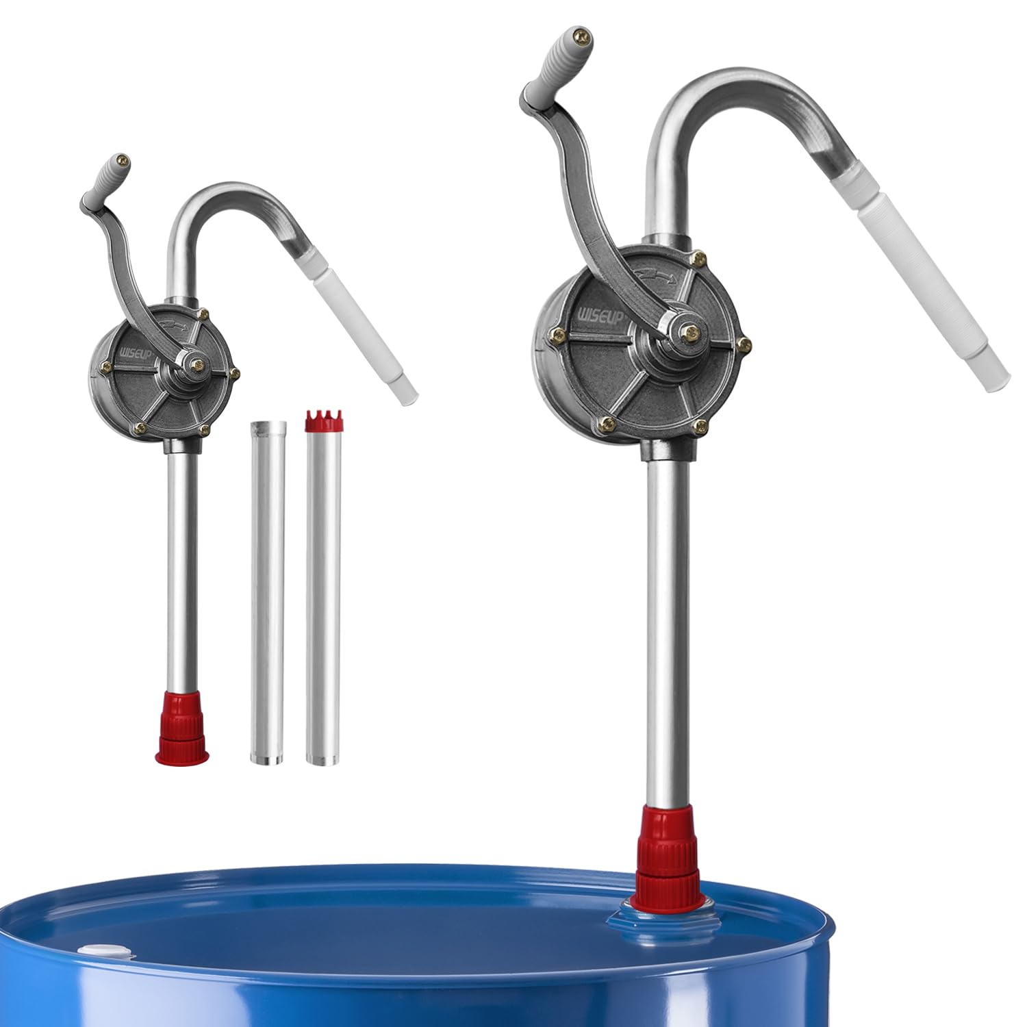 WISEUP 5-55 gallon drum pump，Aluminum Adjustable length barrel pump ， Hand Transfer Pump for Diesel, gasoline, kerosene, lubricating oil, hydraulic oil