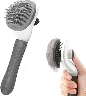 Cat Brush Dog Brush, Dog Grooming Brush, Slicker Dog Brushes for Grooming, Dog Brushes for Shedding Tool for Dogs, Cat Hair Remover Cat Grooming Brush, Cat Brush for Short/Long Haired Cats(Grey)