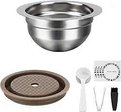 Cápsulas reutilizáveis compatíveis com Nespresso Vertuo Plus/Vertuo Next/Vertuo POP, cápsulas recarregáveis de aço inoxidável de 150 ml