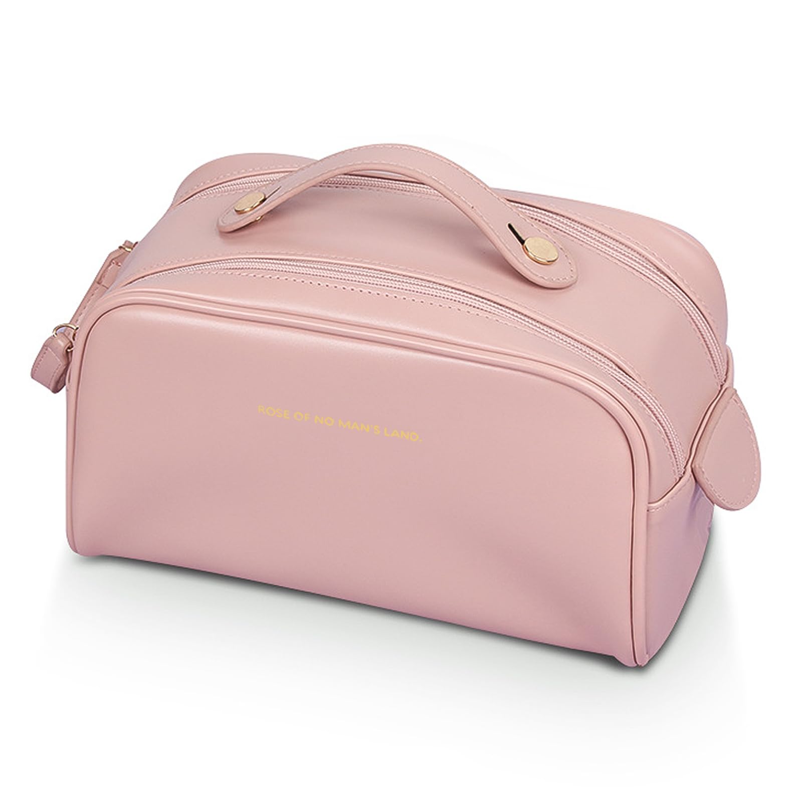 DIMUTMakeup Bag Large Capacity Travel Cosmetic Bag, Waterproof Portable Opening Storage Toiletry Bags，With Handle And Multifunctional Storage Travel Bag for women and girls Gift (Rose powder)