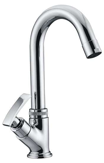 DRIZZLE Soft Brass Chrome Plated 360 Degree Moving Water Foam Swan Neck Spout Tap , Silver