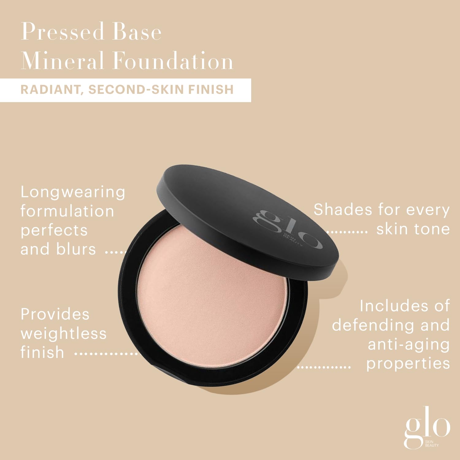 Glo Skin Beauty Foundation & Powder - Pack of 1, Beige Light, 0.35 ounces