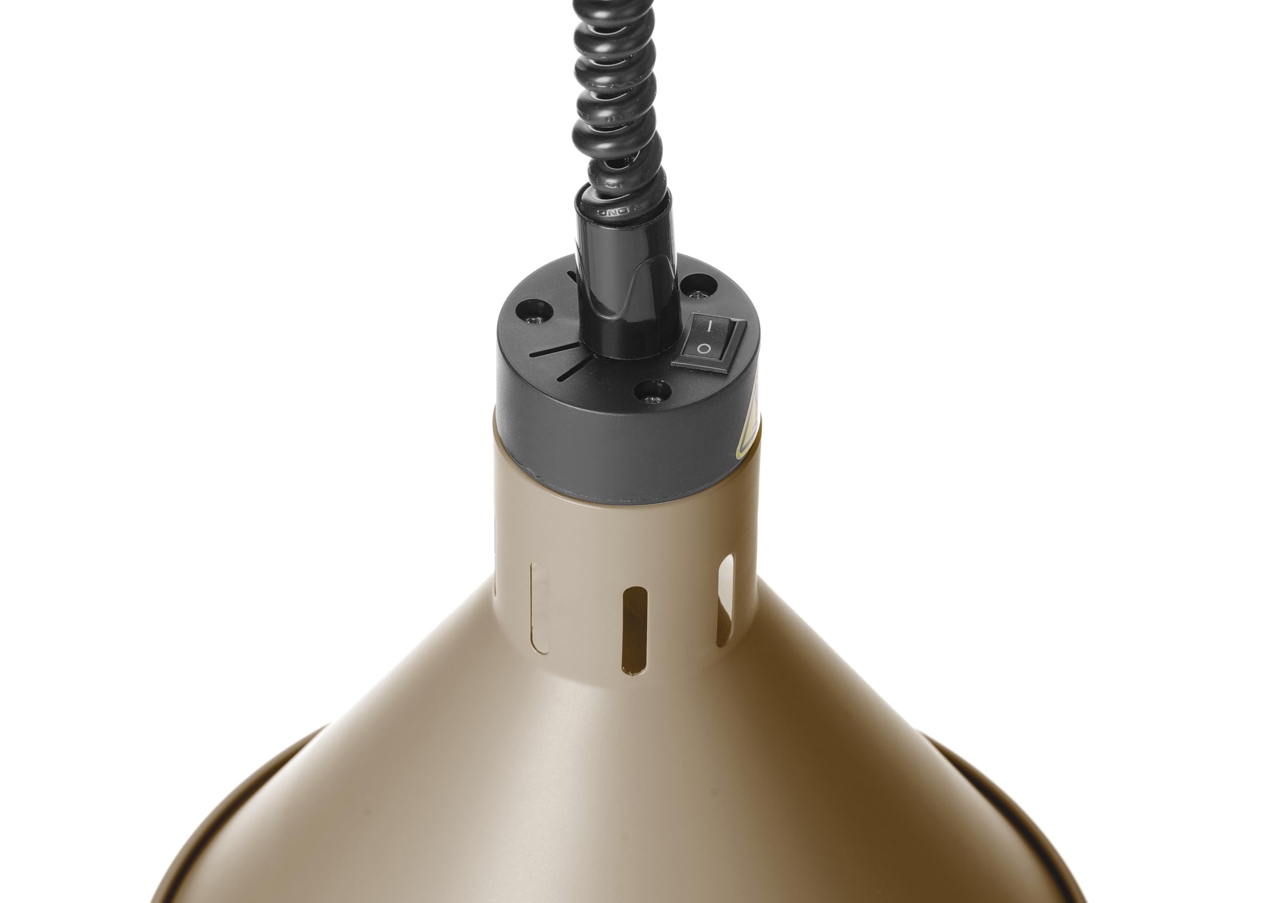 HENDI Lampada di calore a sospensione regolabile in altezza, conica, lampada termica a infrarossi per cucina e mantenimento degli alimenti caldi, 230V, 250W, ø275x(H)250mm, alluminio beige