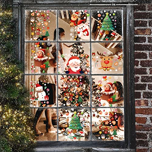 Stickers Noel Fenetre Reutilisable,242 pièce Decoration Noel Stickers Fenetre PVC Stickers Fenetres Noel Stickers Noel Fenetre Electrostatique pour Stickers Noel Vitre Autocollants de Fenêtre Verre Cover