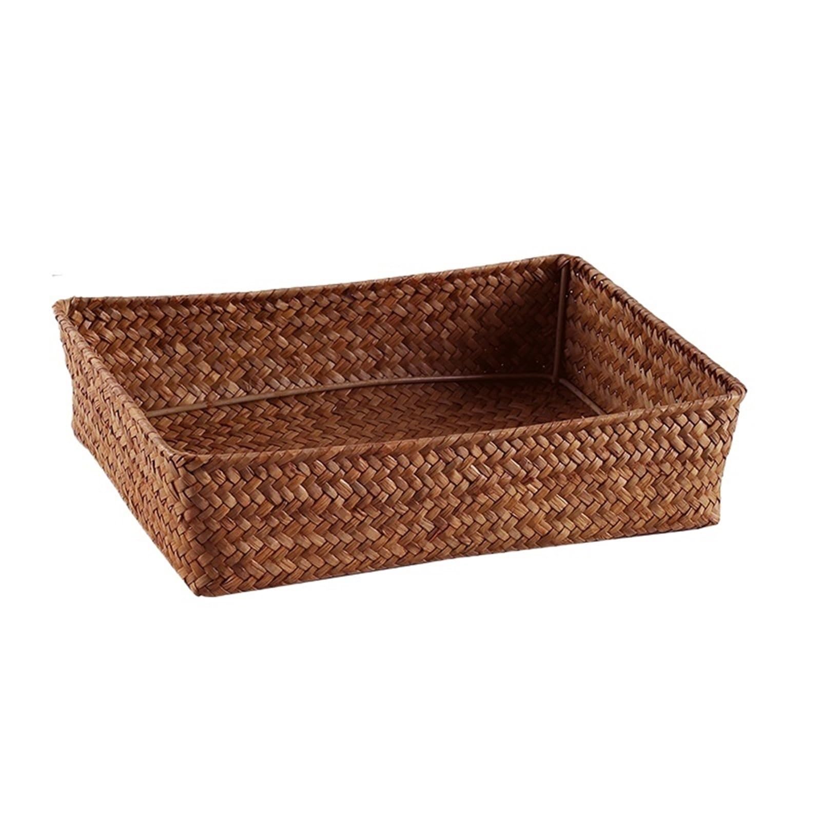 Cesta Para Revistas Tejida A Mano Cesta de escritorio tejida con algas