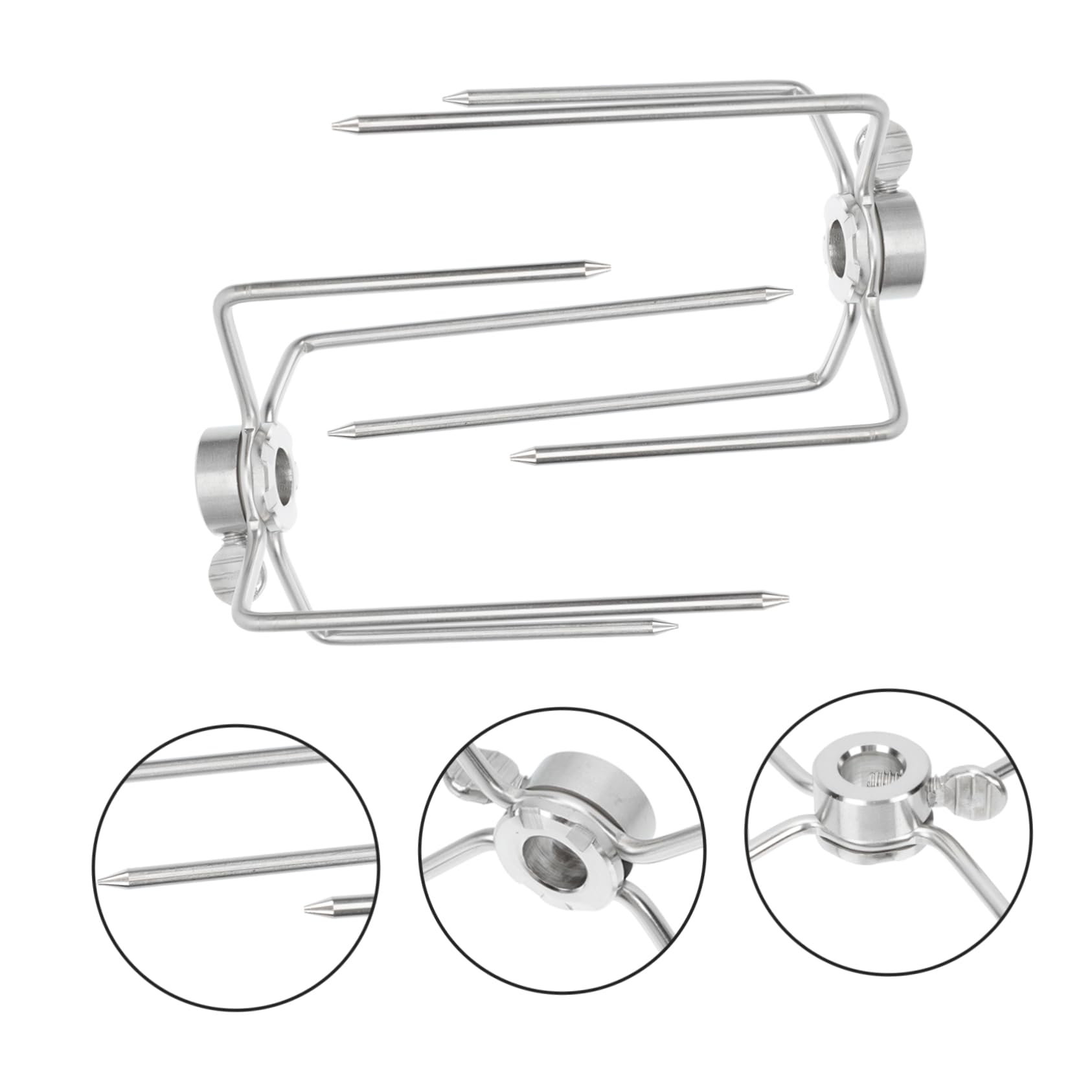 Gogogmee 2Pcs Stainless Steel Rotating Roast Chicken Forks Kitchen Gadget for Oven Roasting Grill Accessories for Easy Poultry Lifting and Cooking Durable and Practical Cooking