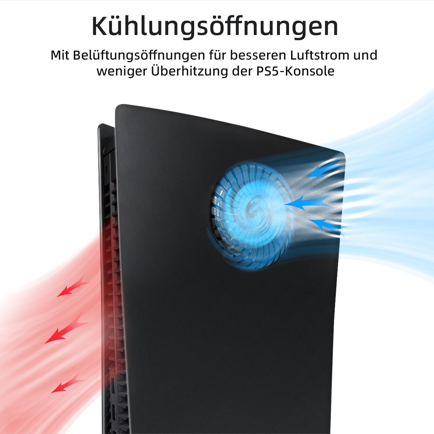 Mcbazel PlayStation 5 Digital Faceplate Cover mit Kühlöffnungen Ersatz Frontplatten für PlayStation 5 Digital Edition Konsole Anti Scratch staubdicht Platten(Nicht für PS5 Slim)
