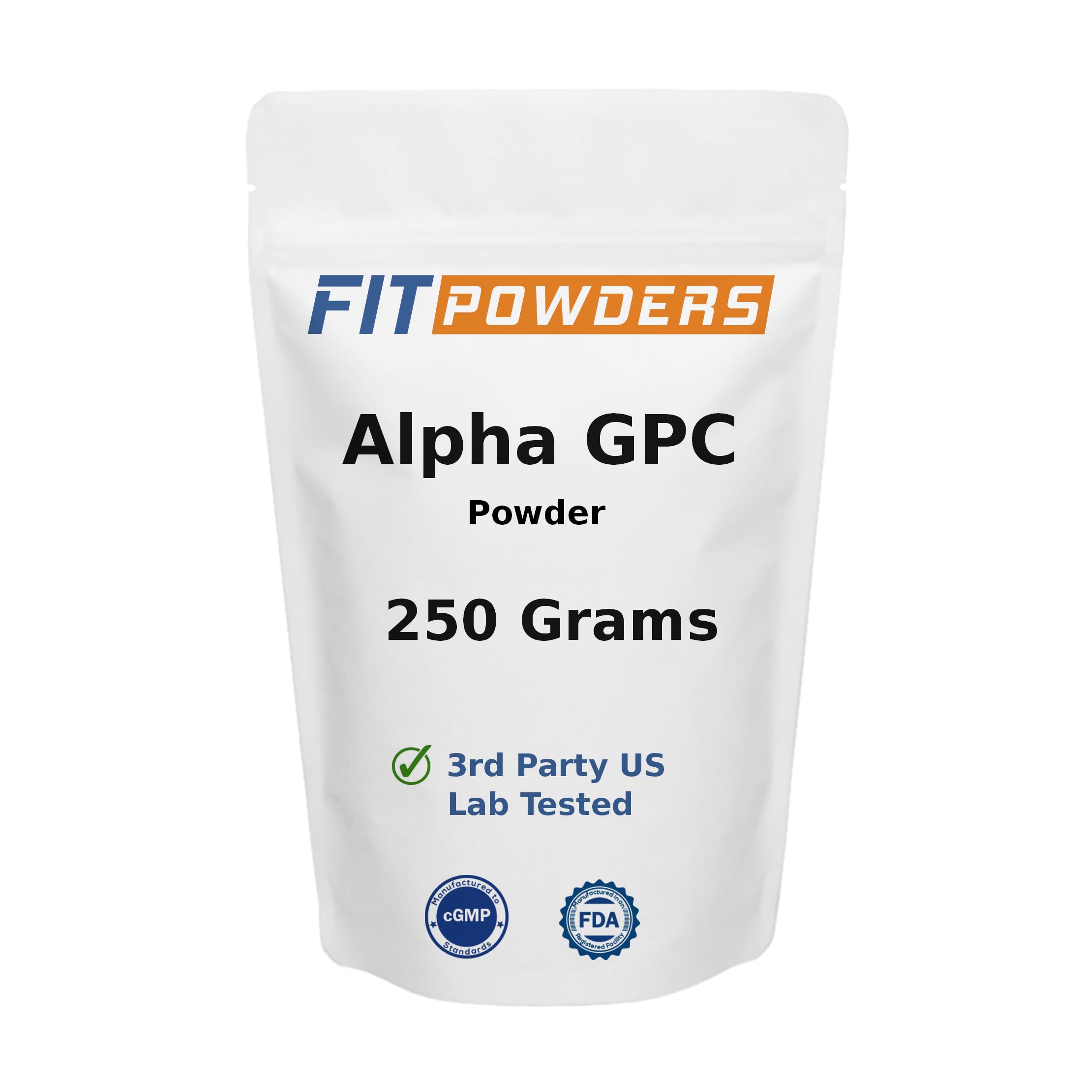 Alpha-GPC Powder 250 Grams, Non-GMO Alpha GPC Supplement Choline Powder, Vegan, Third Party Tested, Pre-Workout, Memory and Focus, with Scoop