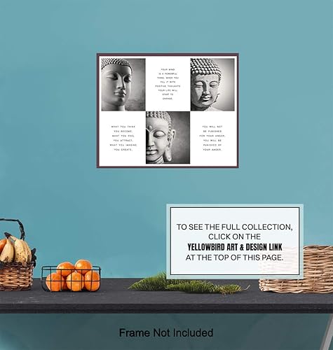 Vista 6 de Inspirational Buddhism Buddha Quotes - Zen Wall Art Home Decor - Decoration for Spa, Living Room, Yoga Studio, Office - Unique New Age Gift for