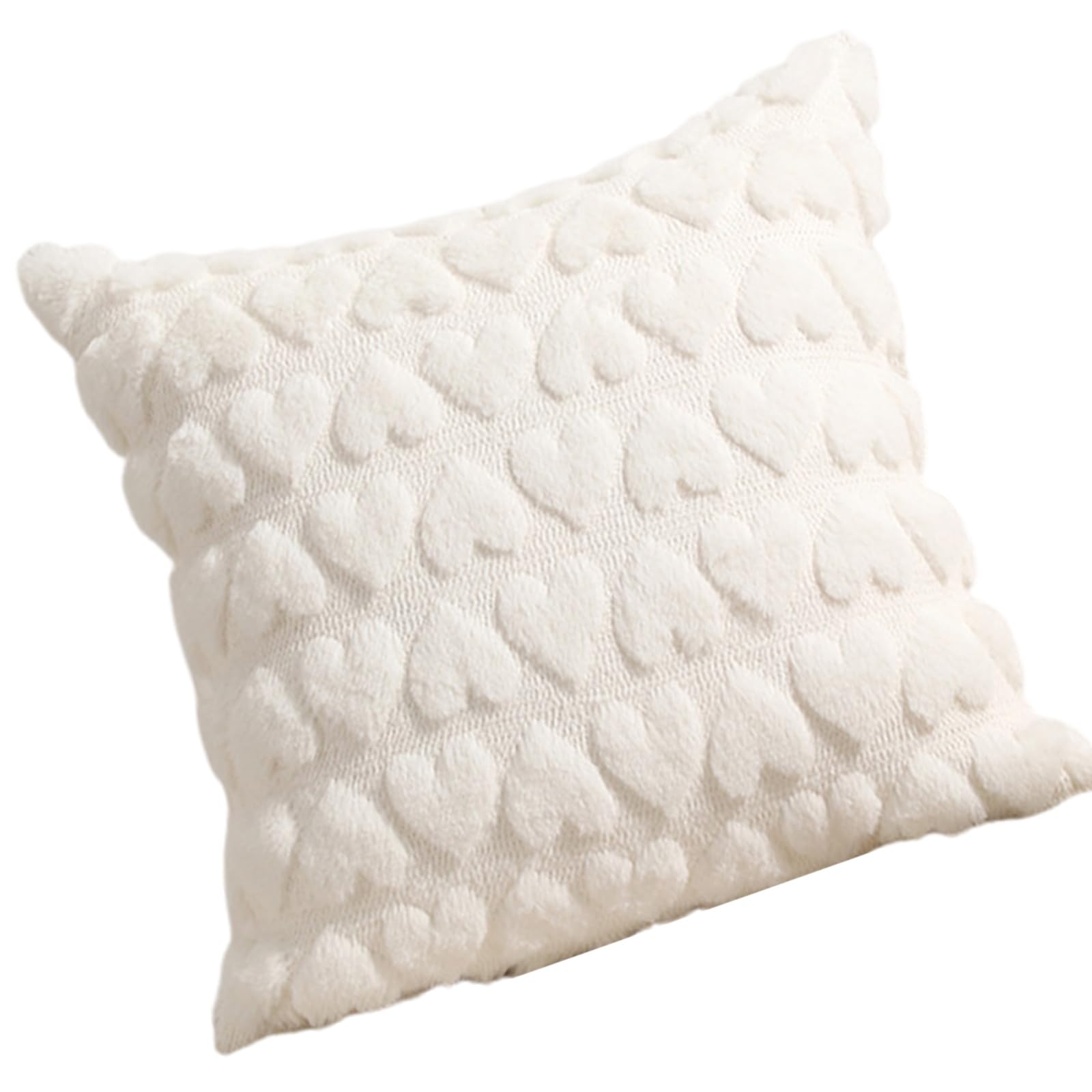 Mekalero Romantics Love Heart Throw Pillow Covers Snow Plushes Embroidered Cushions Covers for Home Decoration Plushes Heart Pillowcase