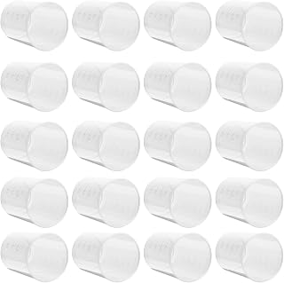 VANZACK 50pcs Plastic Measuring Cups Transparent Unbreakable Beakers with Clear Graduated Markings for Accurate Liquid Measurement Baking Mixing Flour Milk Use