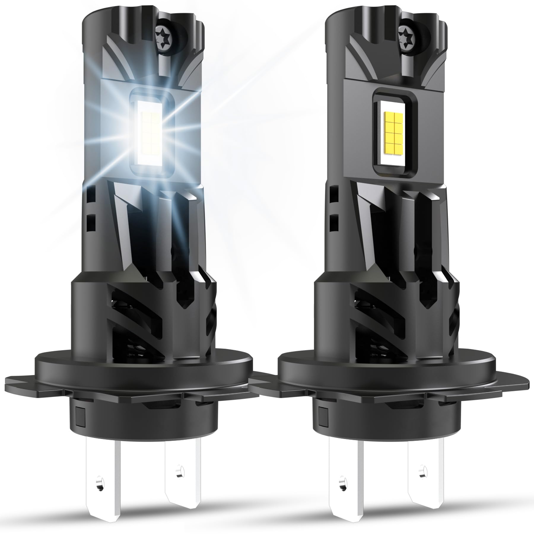 OUSHI H7 Lampe 20000LM, 500% Helligkeit 12V 6000K Xenon Weiß Glühbirne Abblendlicht Fernlicht Lampe, 2 Stück