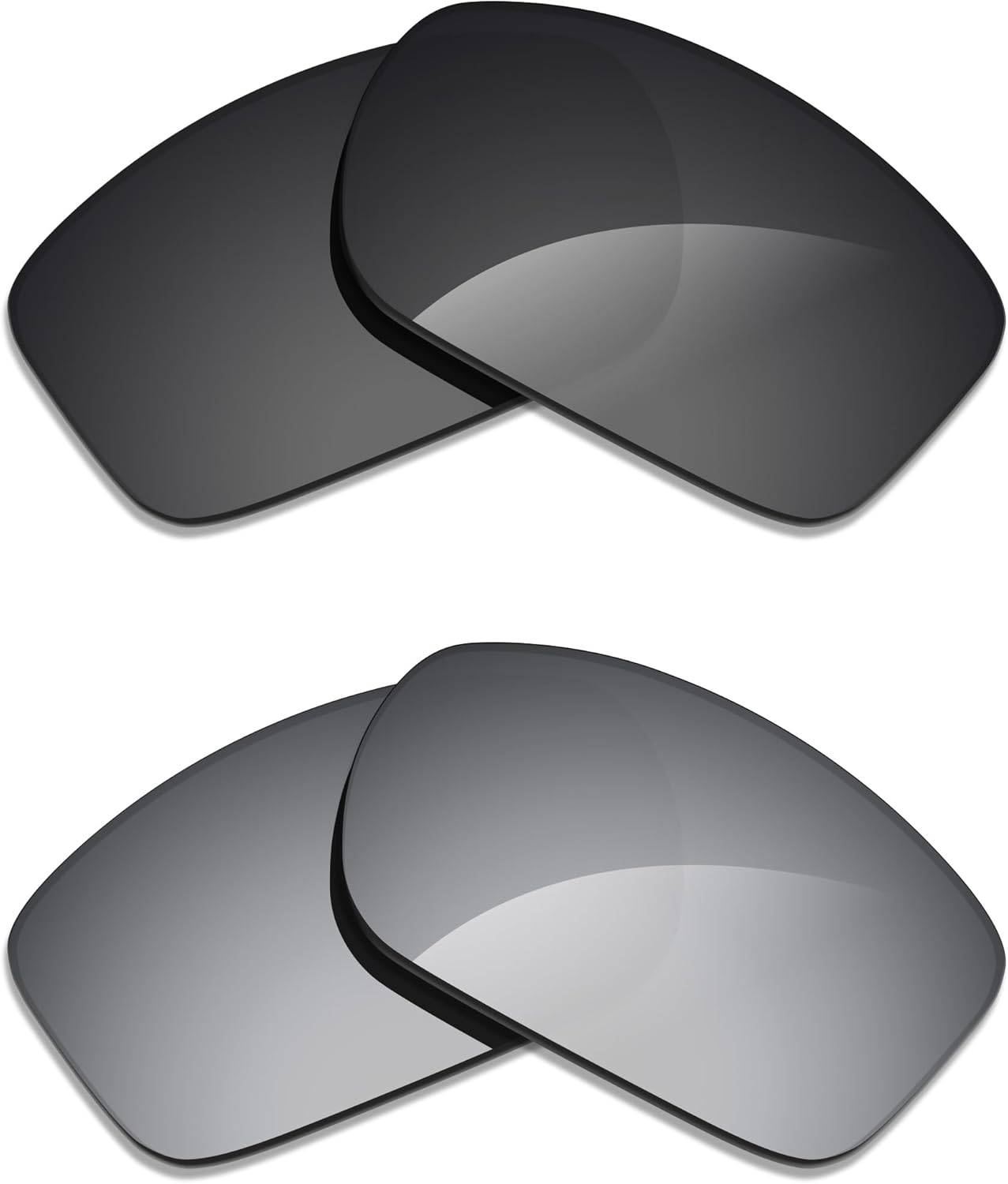 Alphax 2 Pair Polarized Replacement Lenses for Maui Jim Peahi MJ202 Sunglasses- Black+Titanium