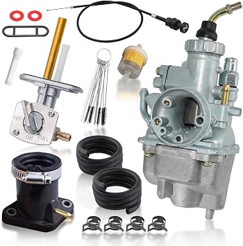 TTR125 Carburetor Kit for Yamaha TTR 125 TTR125LE TTR125E TTR125L 2000-2007 Motorcycle Carb with Fuel Valve Petcock & Intake Outlet Manifold & 30" Choke Cable