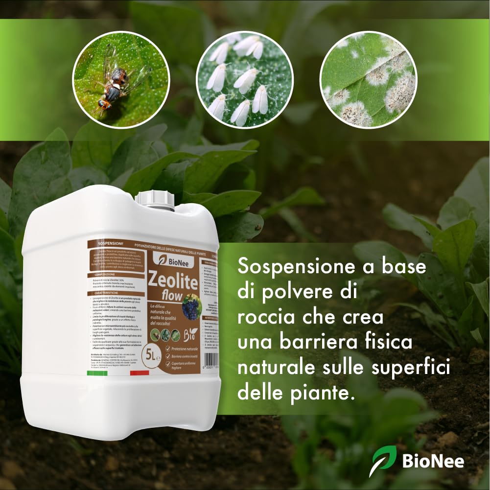 Zeolite Flow in sospensione 5 L – Corroborante Naturale Antifungo e Insetti per Piante