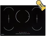 Arebos induction hob | 9800 W | 5 hobs with 2 flex zones | 77 cm | self-sufficient | with Sensor Touch, timer, childproof lock, overheating protection, auto shut-off - 1
