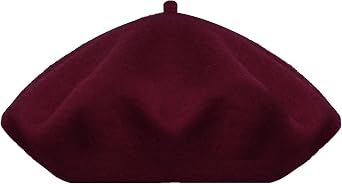 Beret Hat Wool French Cap Solid Artist Costume Accessory for Winter Christmas