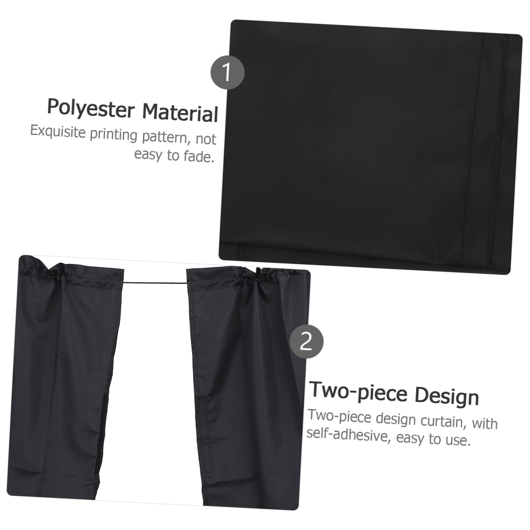 CALLARON Lot De 3 Rideaux De Séparation pour Pare-Brise Arrière De Voiture Amovibles Noirs Flexibles en Maille pour Rideaux Latéraux