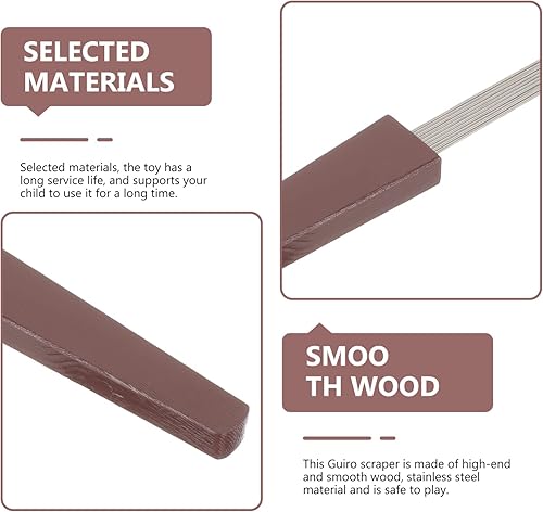 Miniatura 7 de Vaguelly Guiro Raspador Latino Percusión Peine Raspador de Repuesto Rascador Herramienta de Entrenamiento Musical para Varios Instrumentos de