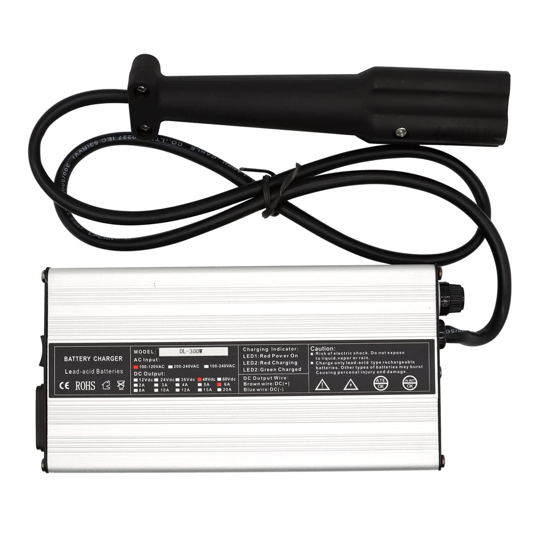 Nakkaa 48Volt 6A 3Pin Golf Cart Battery Charger with Plug Portable Golf Cart Accessories Compatible with Golf Cart G29 Years 2007 Up