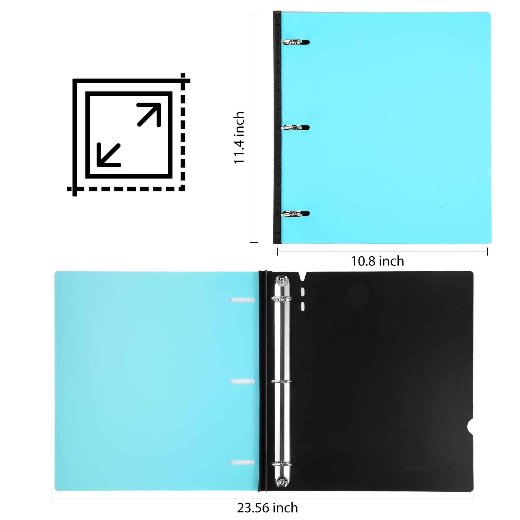 WOT I Confezione da 12 raccoglitori telescopici a 3 anelli, espandibile e flessibile, design brevettato per una facile portabilità, contiene 225 fogli (pastelli assortiti)