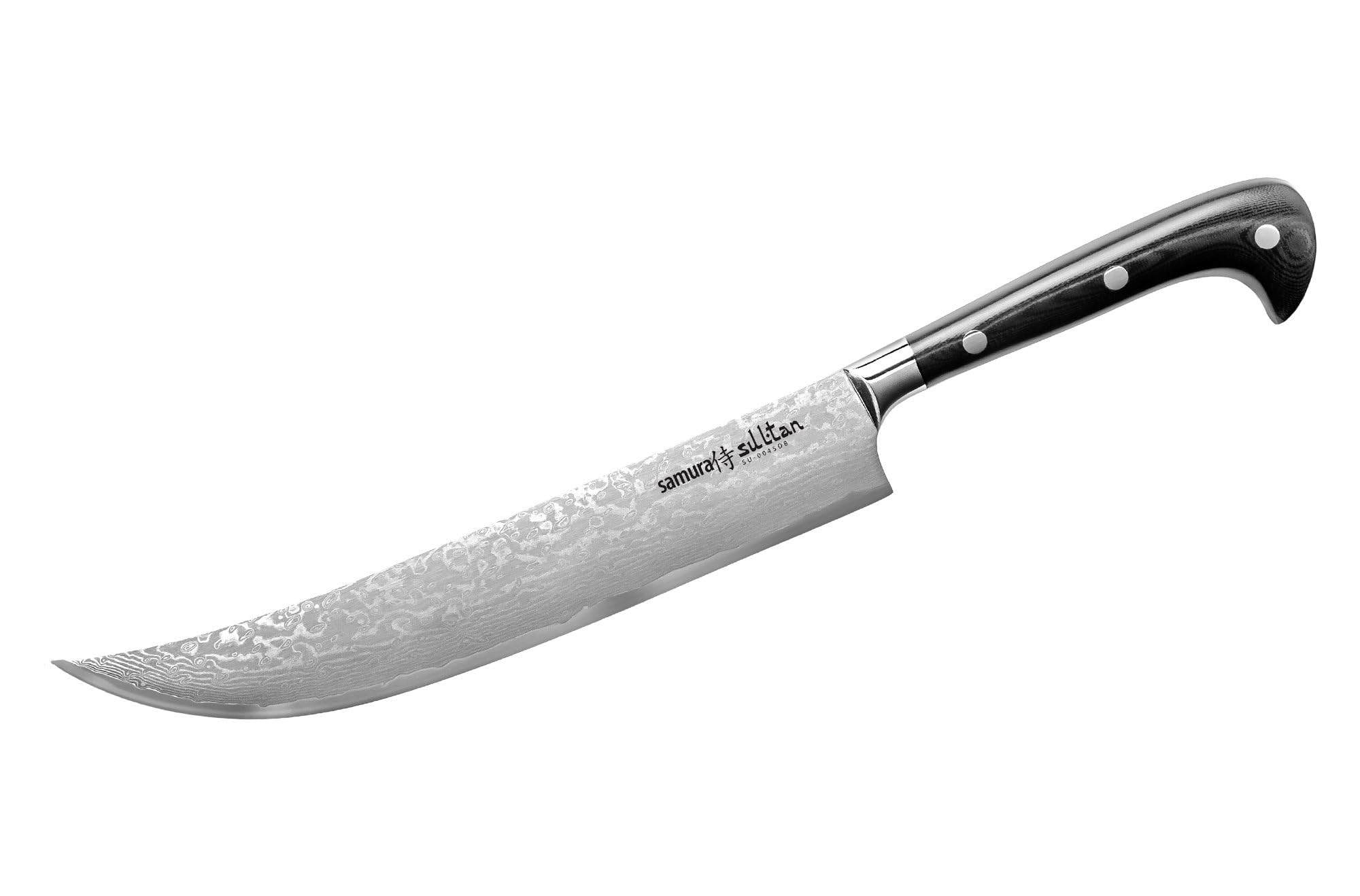 SAMURA Sultan nóż szefa kuchni ze stali nierdzewnej 8, ostrze 210 mm, ostrze z japońskiej stali szlachetnej 8, ultra ostry, ergonomiczny uchwyt G10, nierdzewny, nóż damasceński, czarny