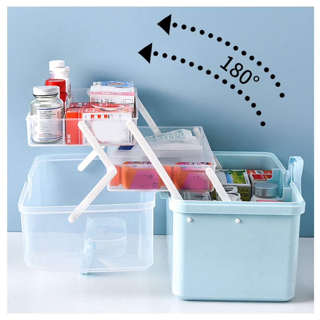 MRKU Coffret de Premiers Secours Familial Portable, Armoire à Pharmacie, Organisateur de Trousse de Premiers Secours, Outil Multifonctionnel Transparent